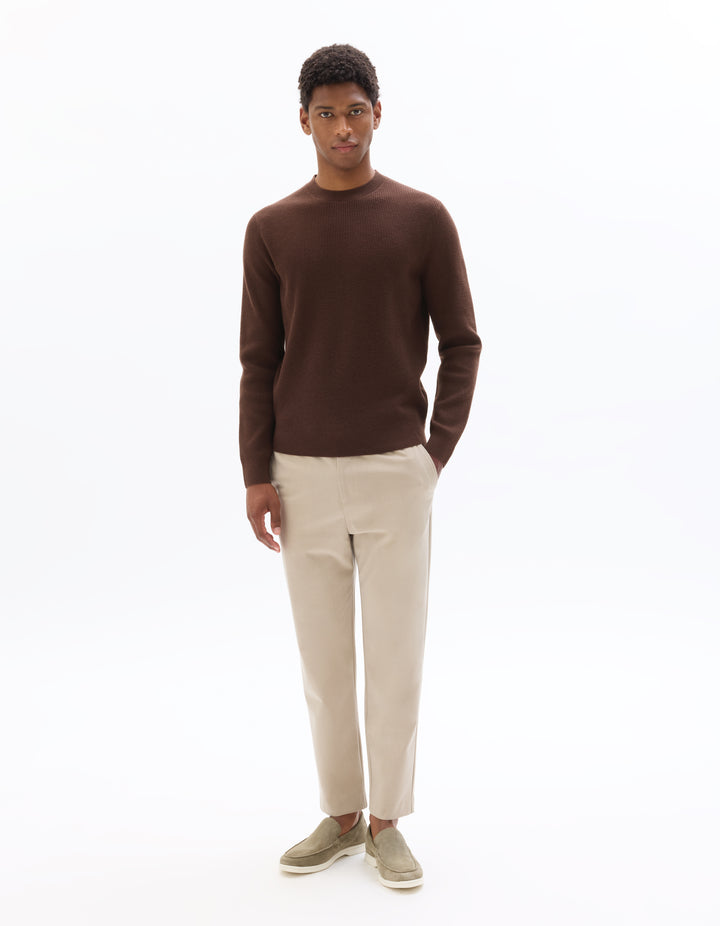 Ribbed Round Neck Sweater