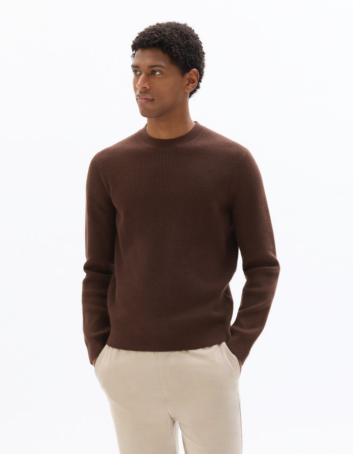 Ribbed Round Neck Sweater