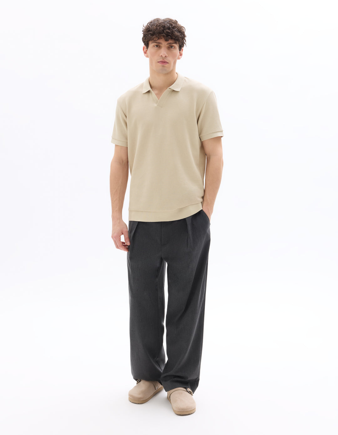 Men - Knitted - Polo Shirt - Short sleeves