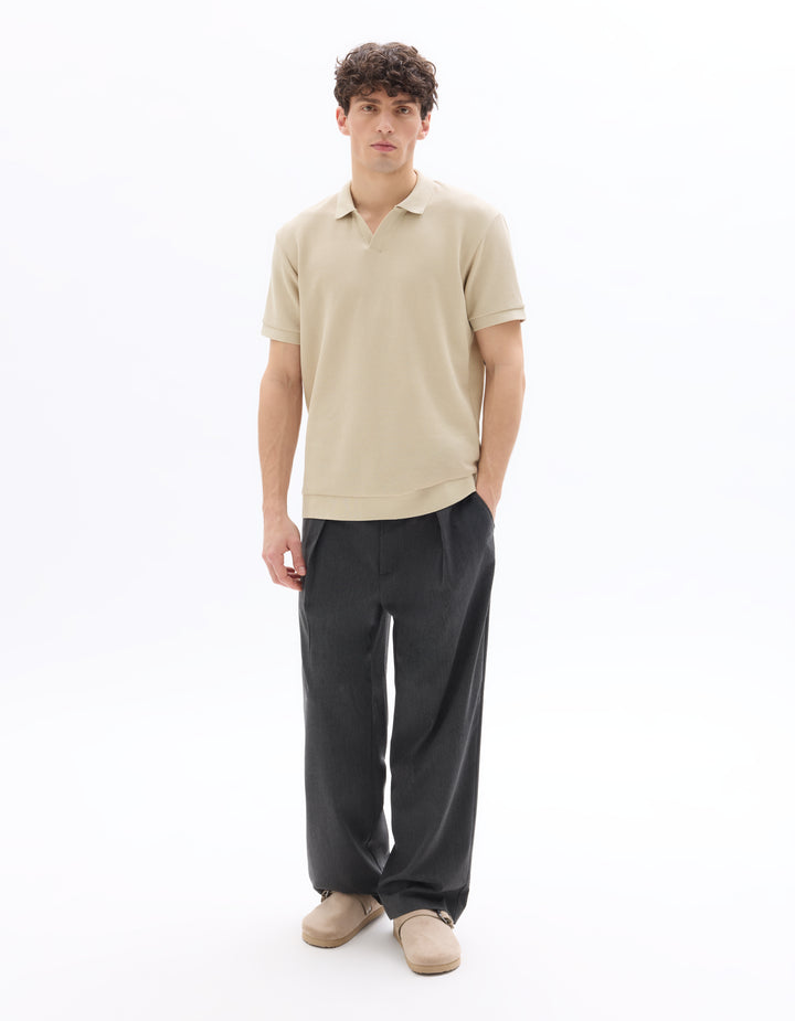 Men - Knitted - Polo Shirt - Short sleeves