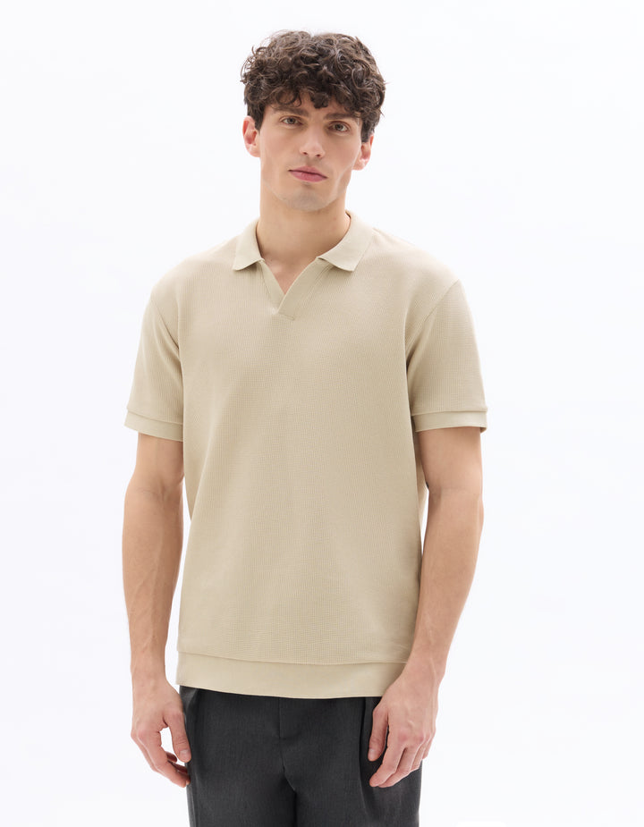 Men - Knitted - Polo Shirt - Short sleeves