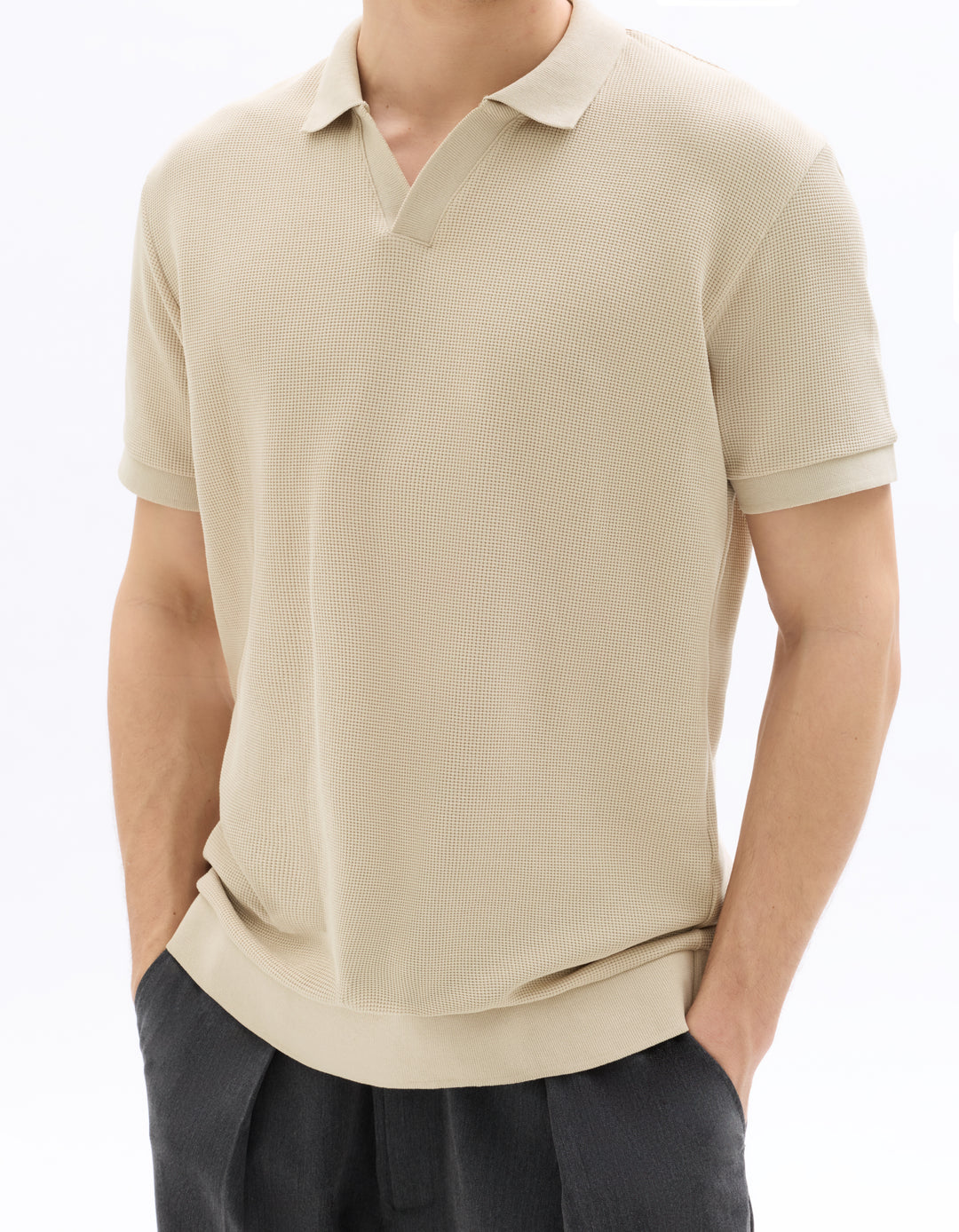 Men - Knitted - Polo Shirt - Short sleeves