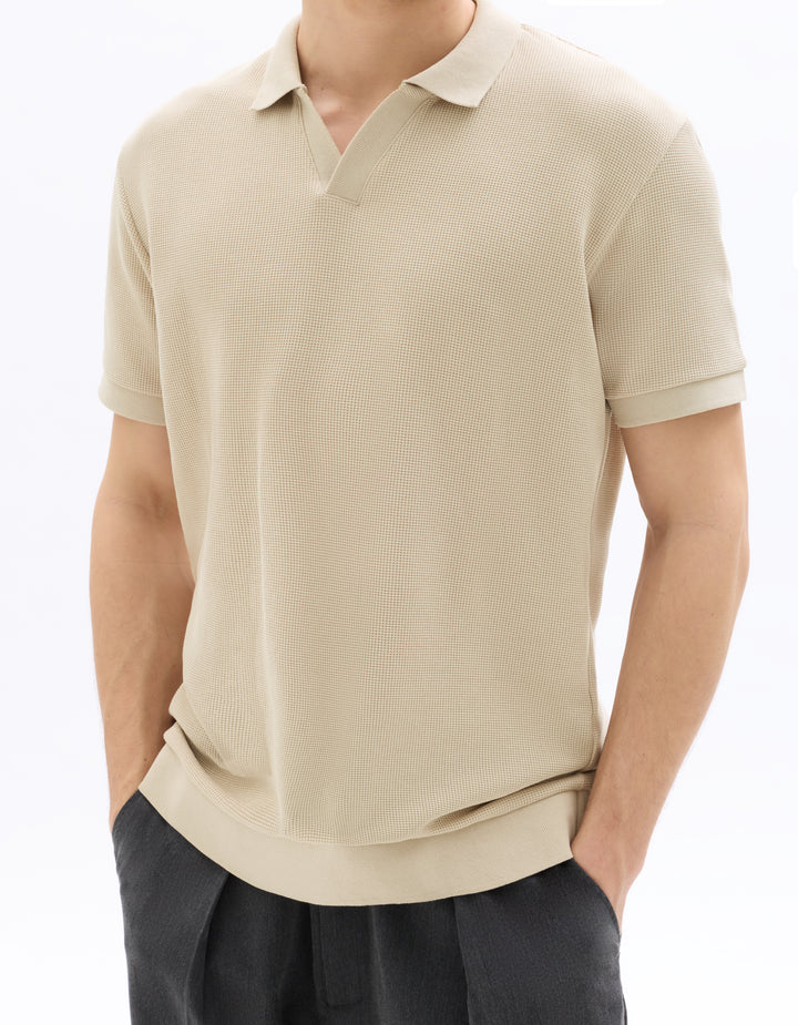 Men - Knitted - Polo Shirt - Short sleeves