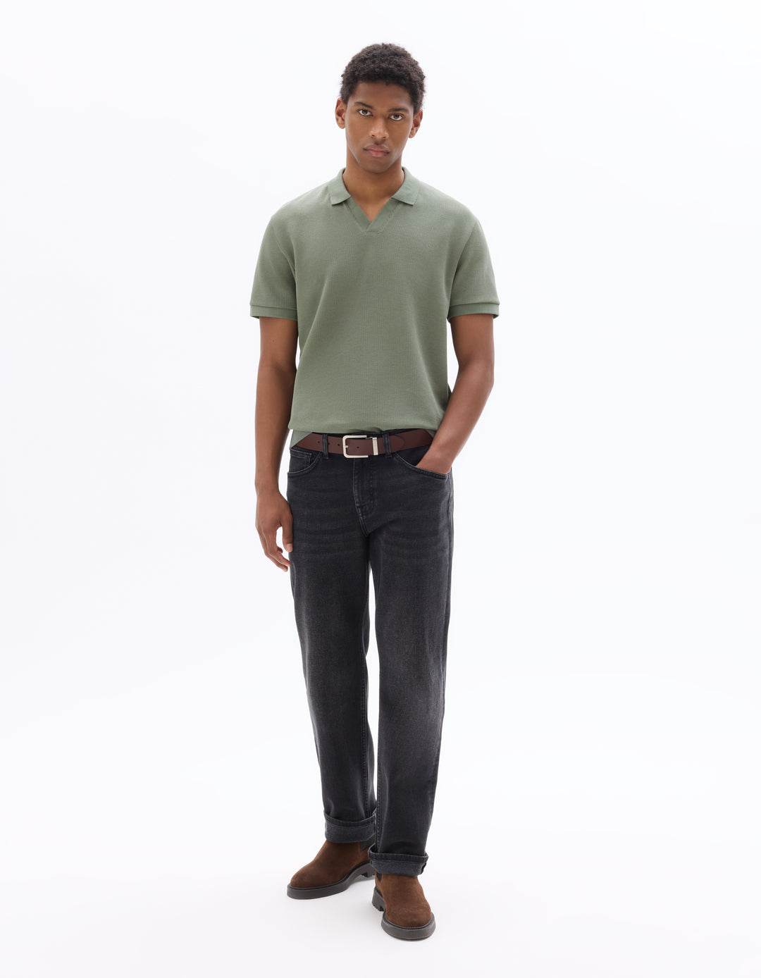 Men - Knitted - Polo Shirt - Short sleeves