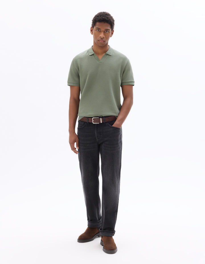 Men - Knitted - Polo Shirt - Short sleeves