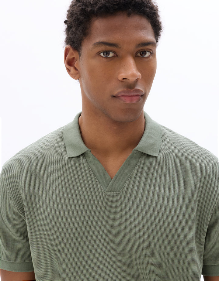 Men - Knitted - Polo Shirt - Short sleeves