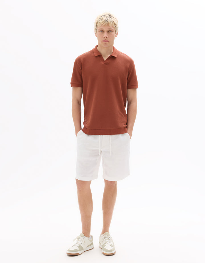 Men - Knitted - Polo Shirt - Short sleeves