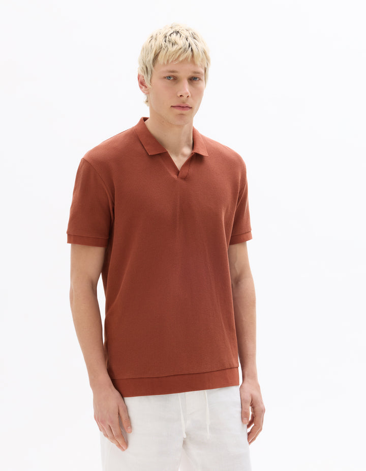 Men - Knitted - Polo Shirt - Short sleeves