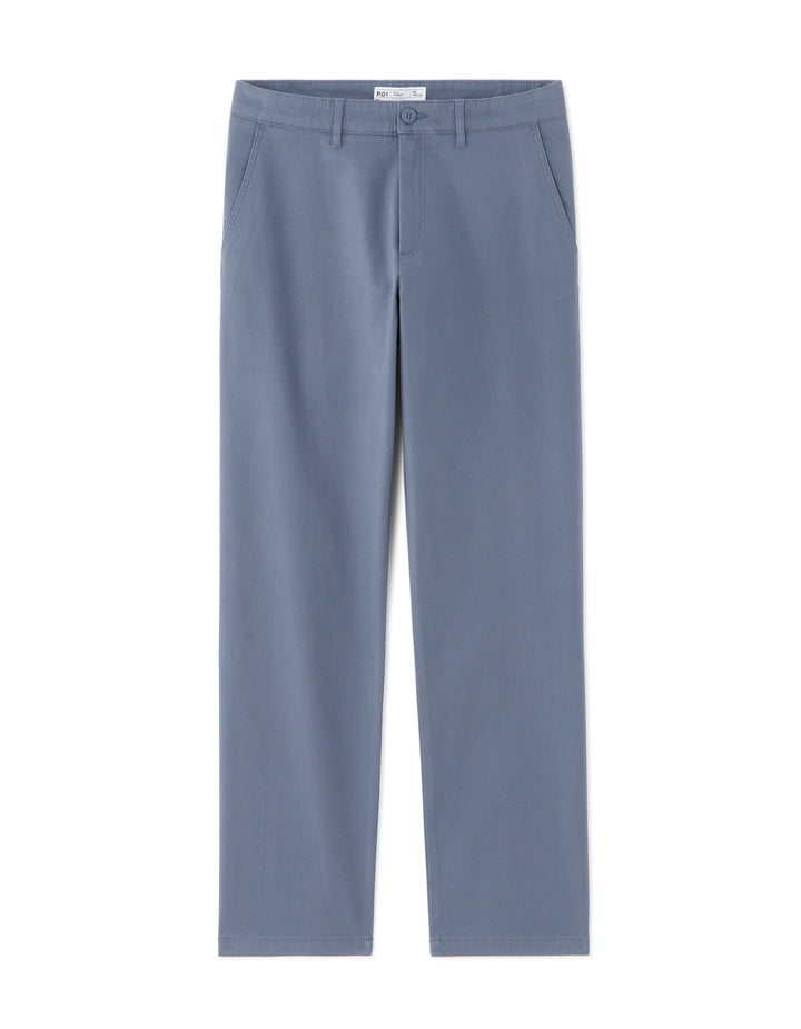 Straight Fit Stretch Cotton Chino Pants - Regular Length