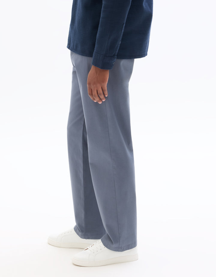 Straight Fit Stretch Cotton Chino Pants - Regular Length