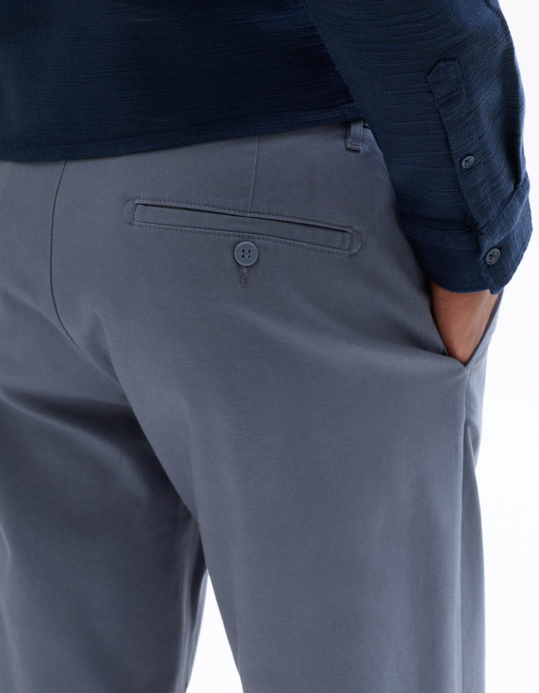 Straight Fit Stretch Cotton Chino Pants - Regular Length