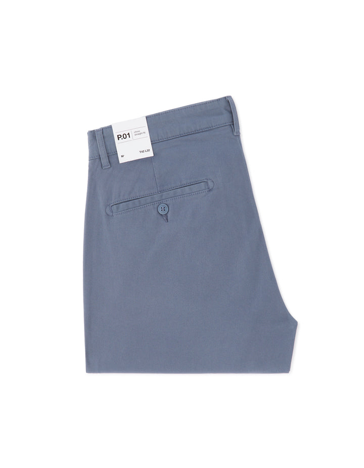 Straight Fit Stretch Cotton Chino Pants - Regular Length