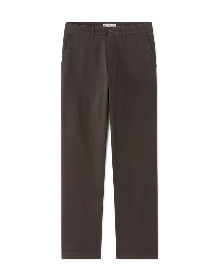 Straight Fit Stretch Cotton Chino Pants - Regular Length