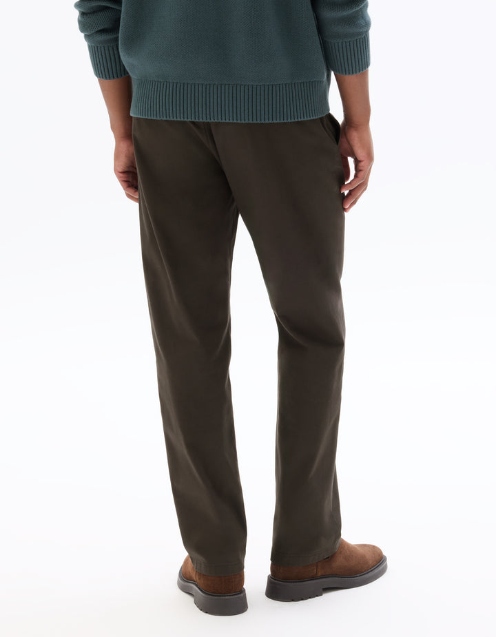 Straight Fit Stretch Cotton Chino Pants - Regular Length
