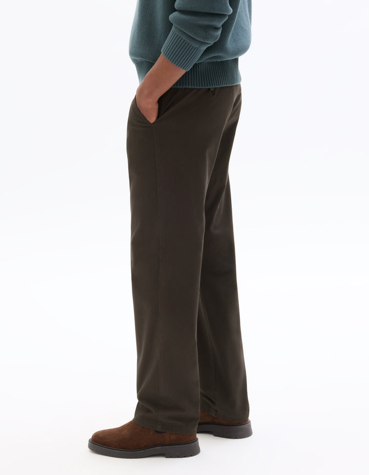 Straight Fit Stretch Cotton Chino Pants - Regular Length