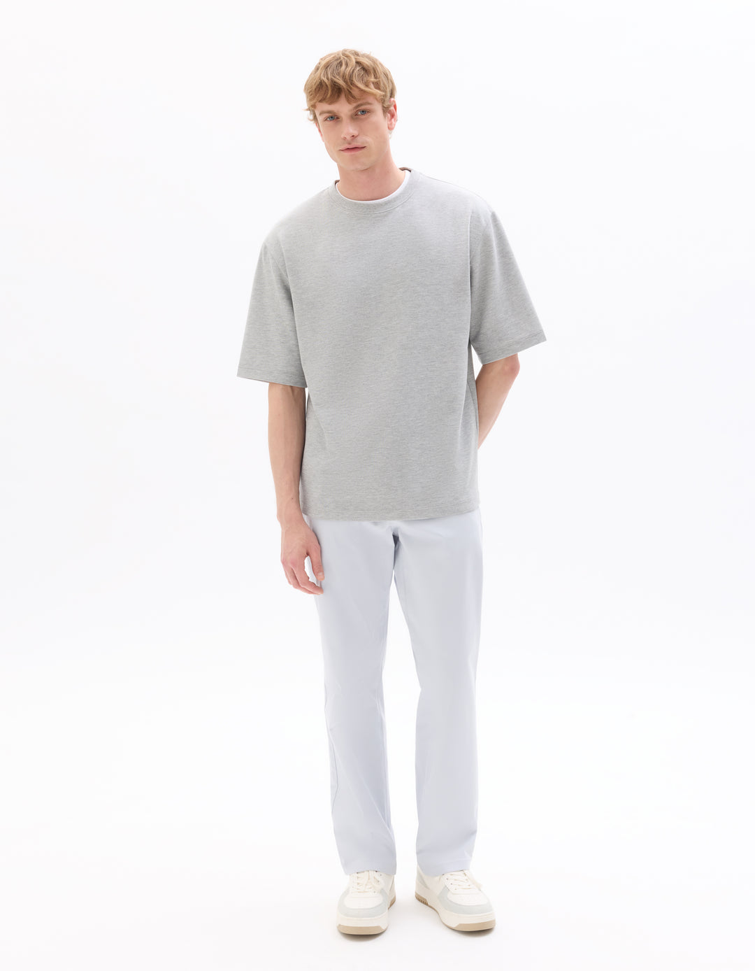 Straight Fit Stretch Cotton Chino Pants - Regular Length