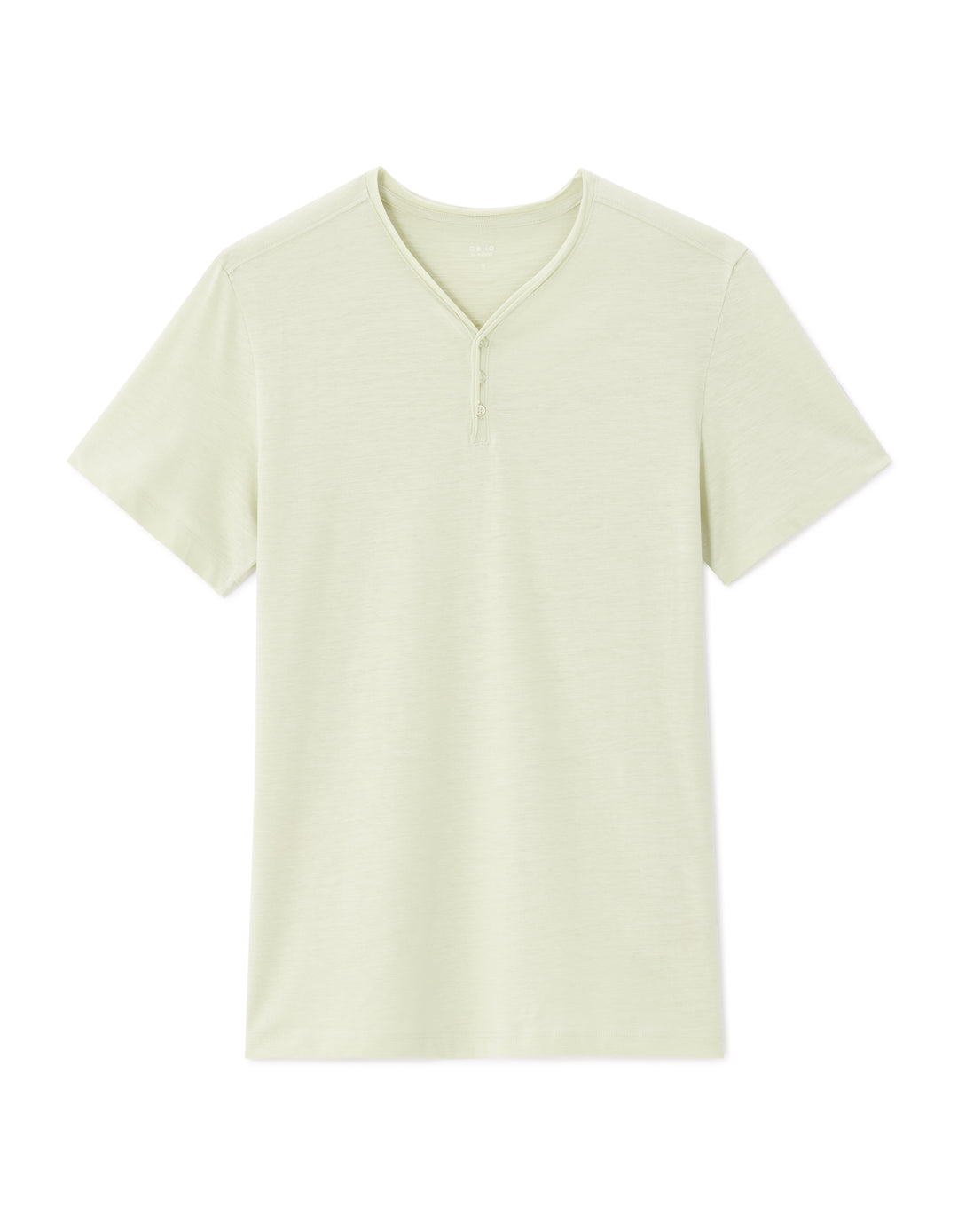 Men - Knitted - T-Shirt - Short sleeves - Henley collar