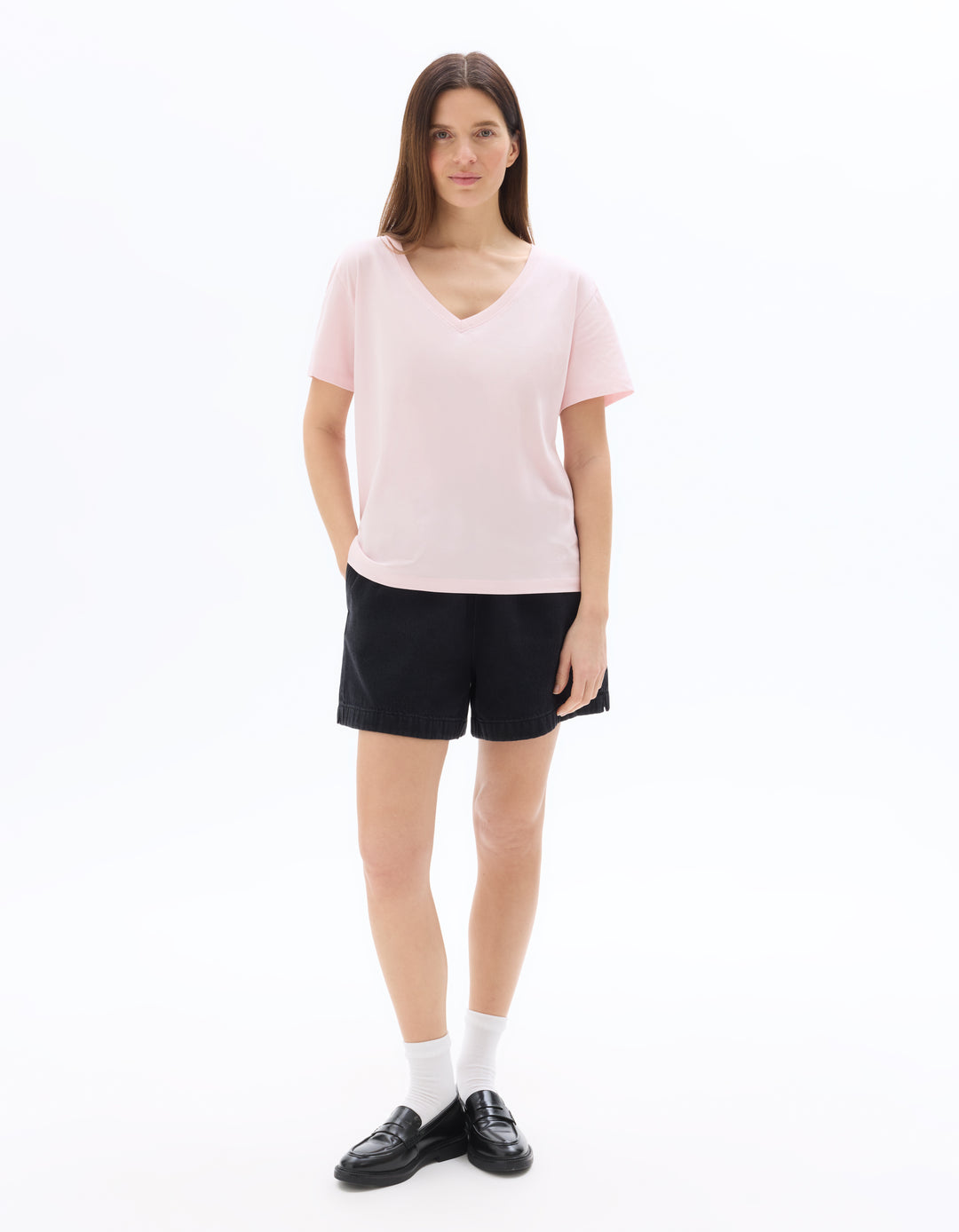 V-neck T-shirt 100% organic cotton