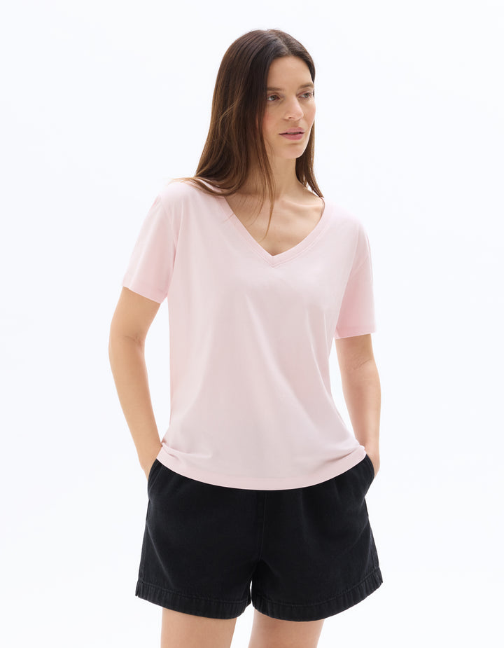 V-neck T-shirt 100% organic cotton