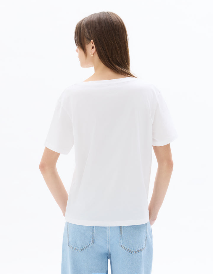 V-neck T-shirt 100% organic cotton