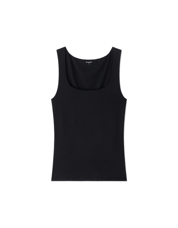 Wide-strapped polyamide tank top
