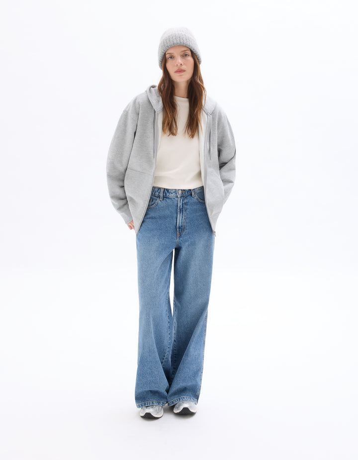 Fleece zip-up hoodie