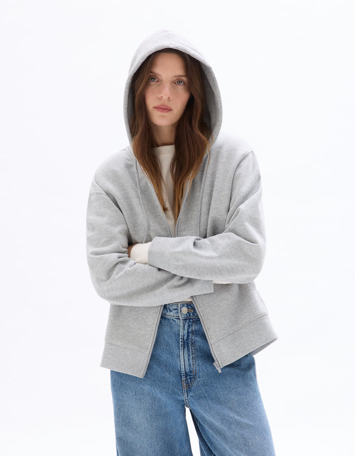 Fleece zip-up hoodie