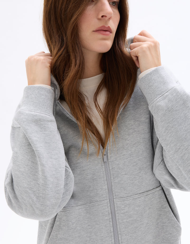 Fleece zip-up hoodie