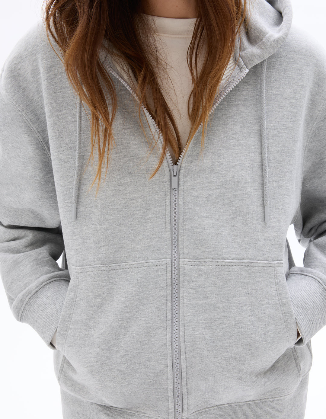 Fleece zip-up hoodie