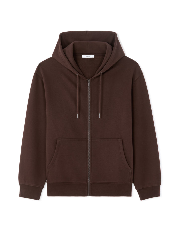 Fleece zip-up hoodie