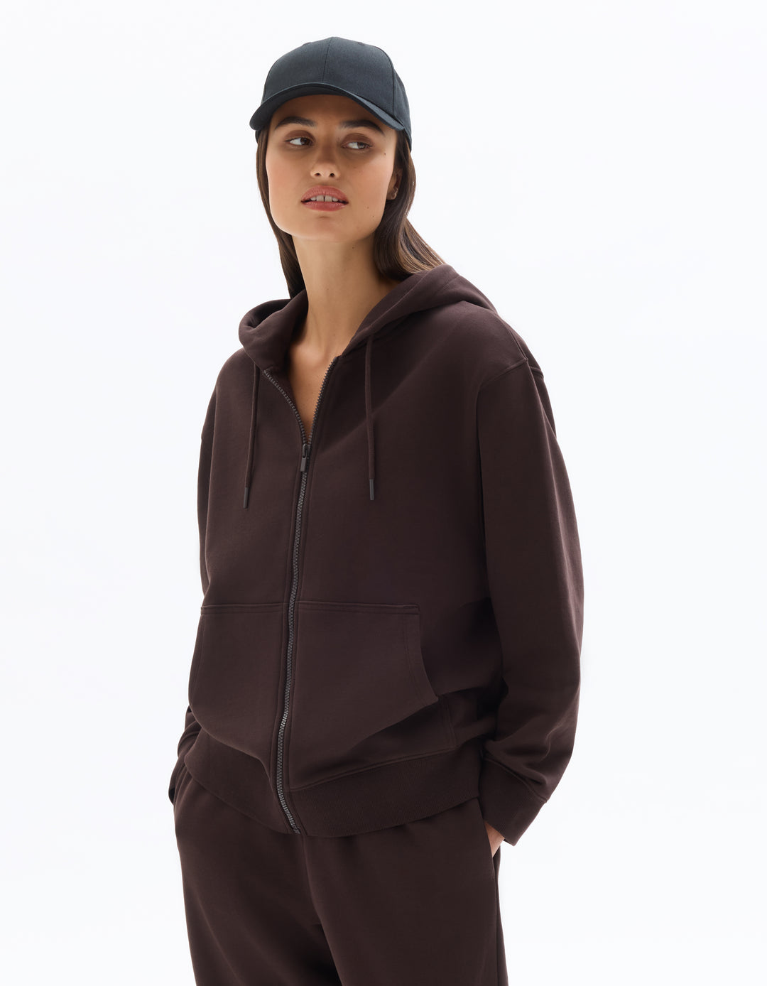 Fleece zip-up hoodie