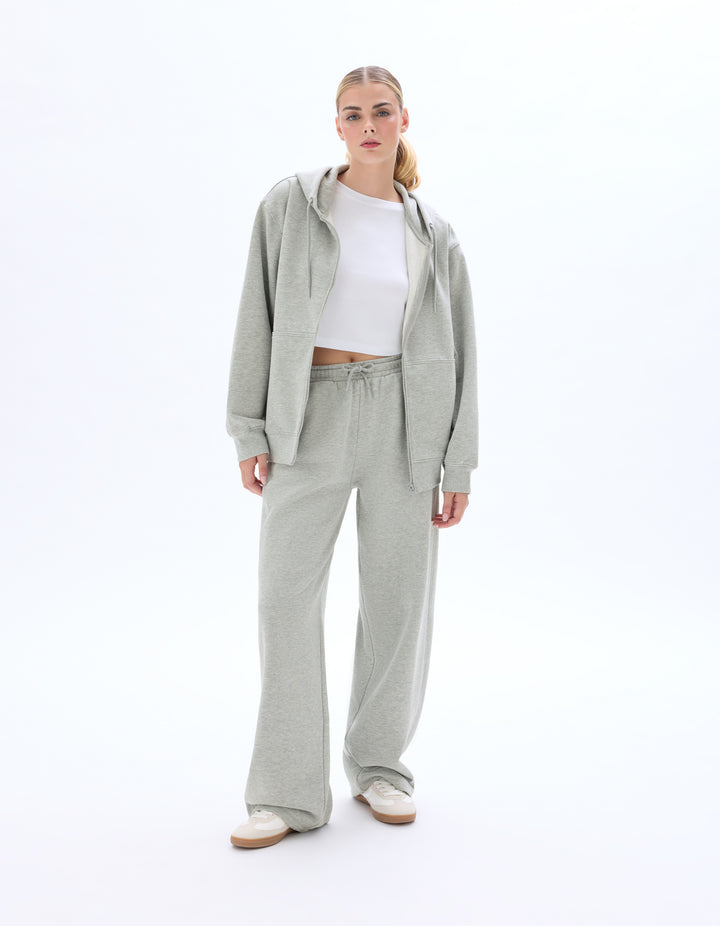 Wide-leg fleece joggers