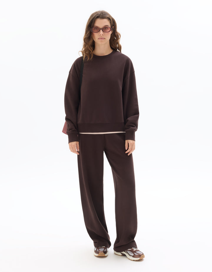 Wide-leg fleece joggers