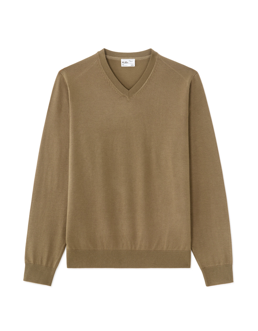 Plain V-neck sweater in fine knit