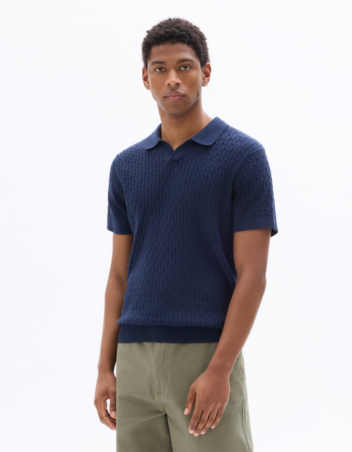 Men - Knitted - Polo Shirt - Short sleeves