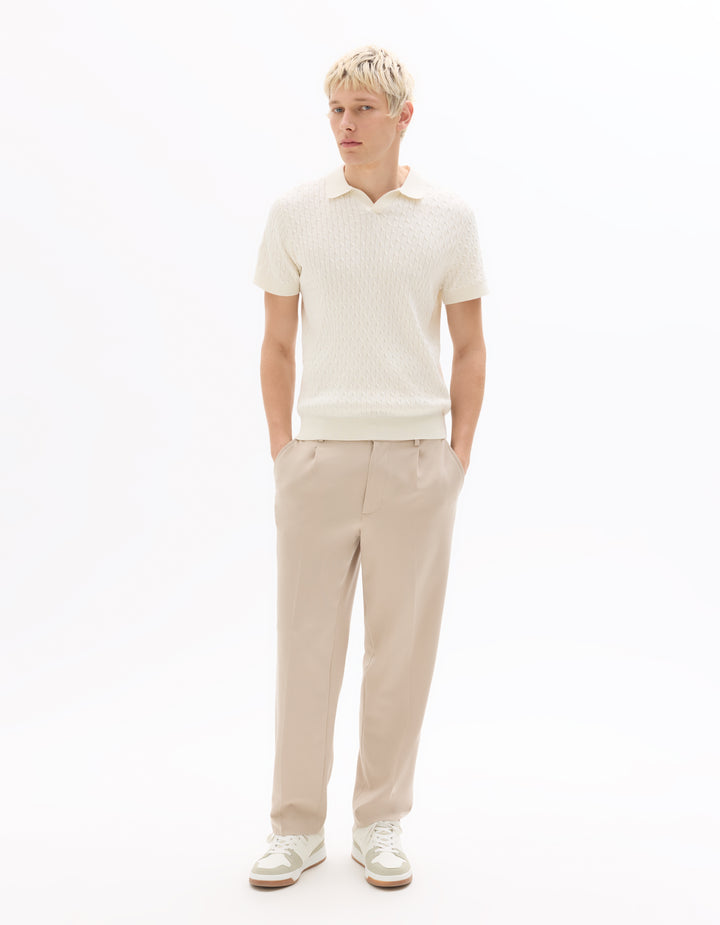 Men - Knitted - Polo Shirt - Short sleeves