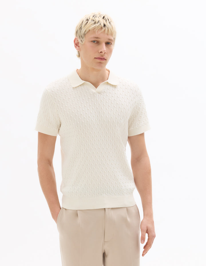 Men - Knitted - Polo Shirt - Short sleeves