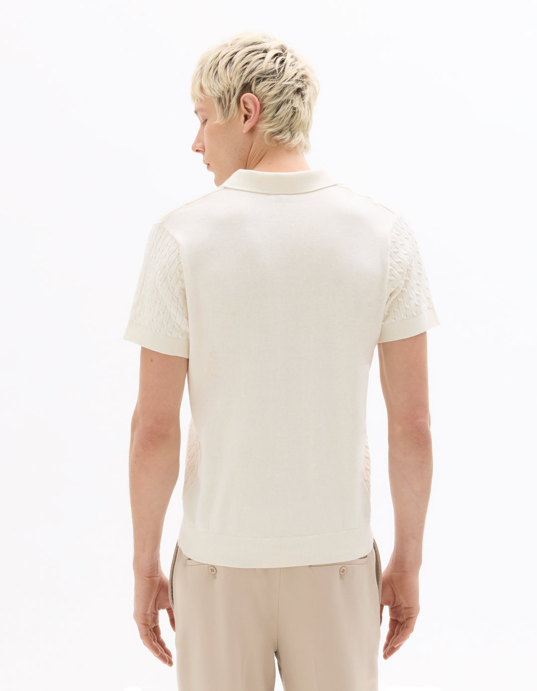 Men - Knitted - Polo Shirt - Short sleeves