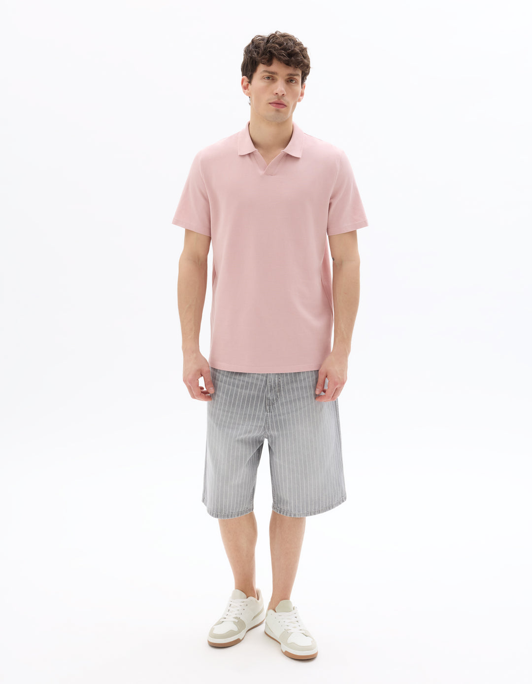 Regular Fit Piqu Polo Shirt with Shark Collar