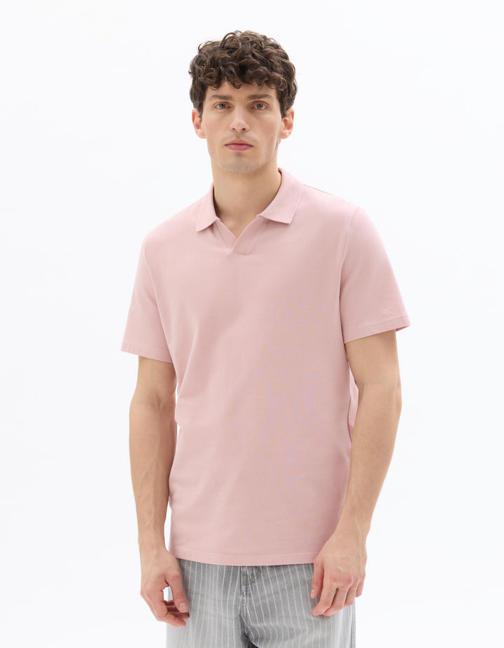 Regular Fit Piqu Polo Shirt with Shark Collar