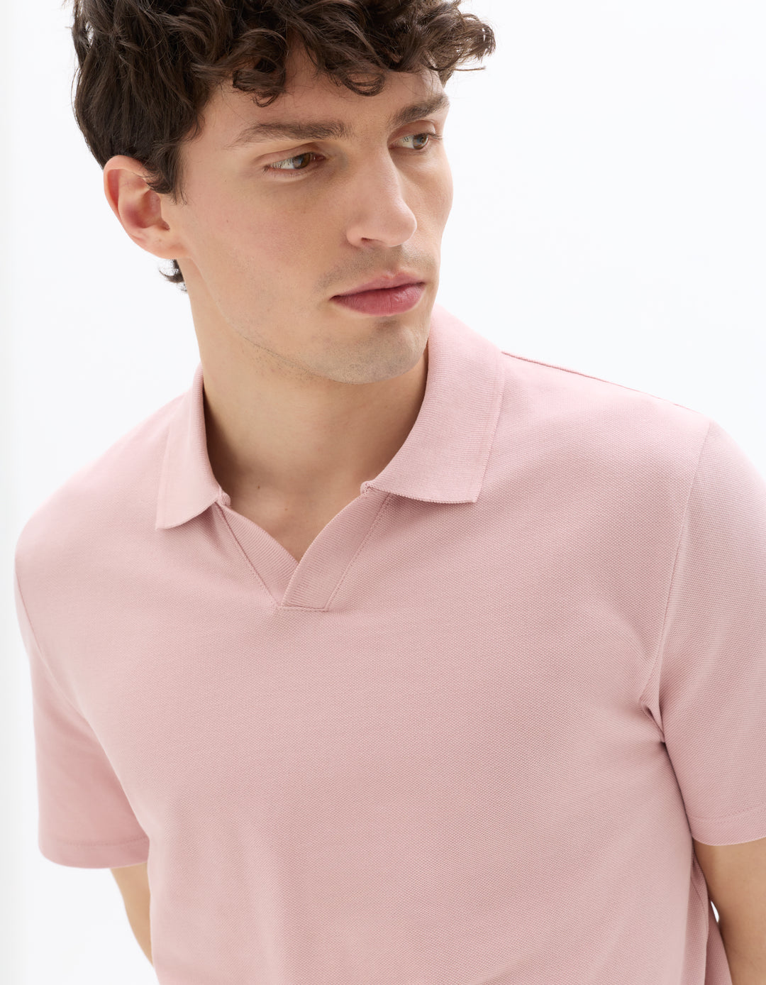 Regular Fit Piqu Polo Shirt with Shark Collar