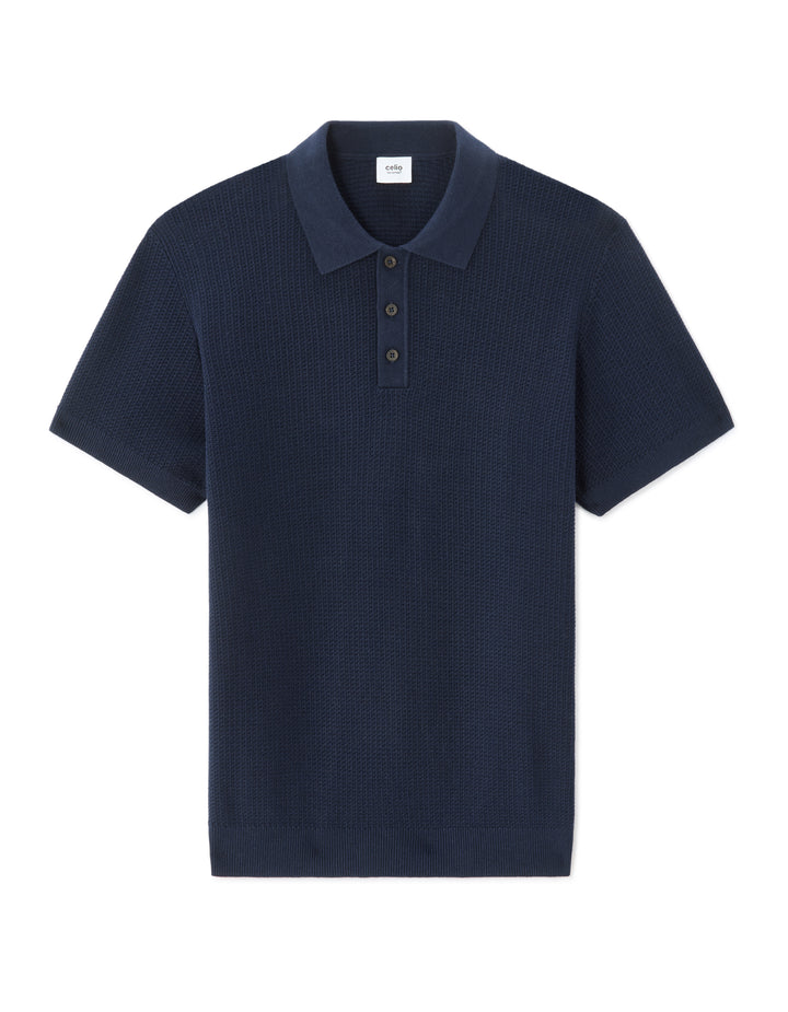 Men - Knitted - Polo Shirt - Short sleeves