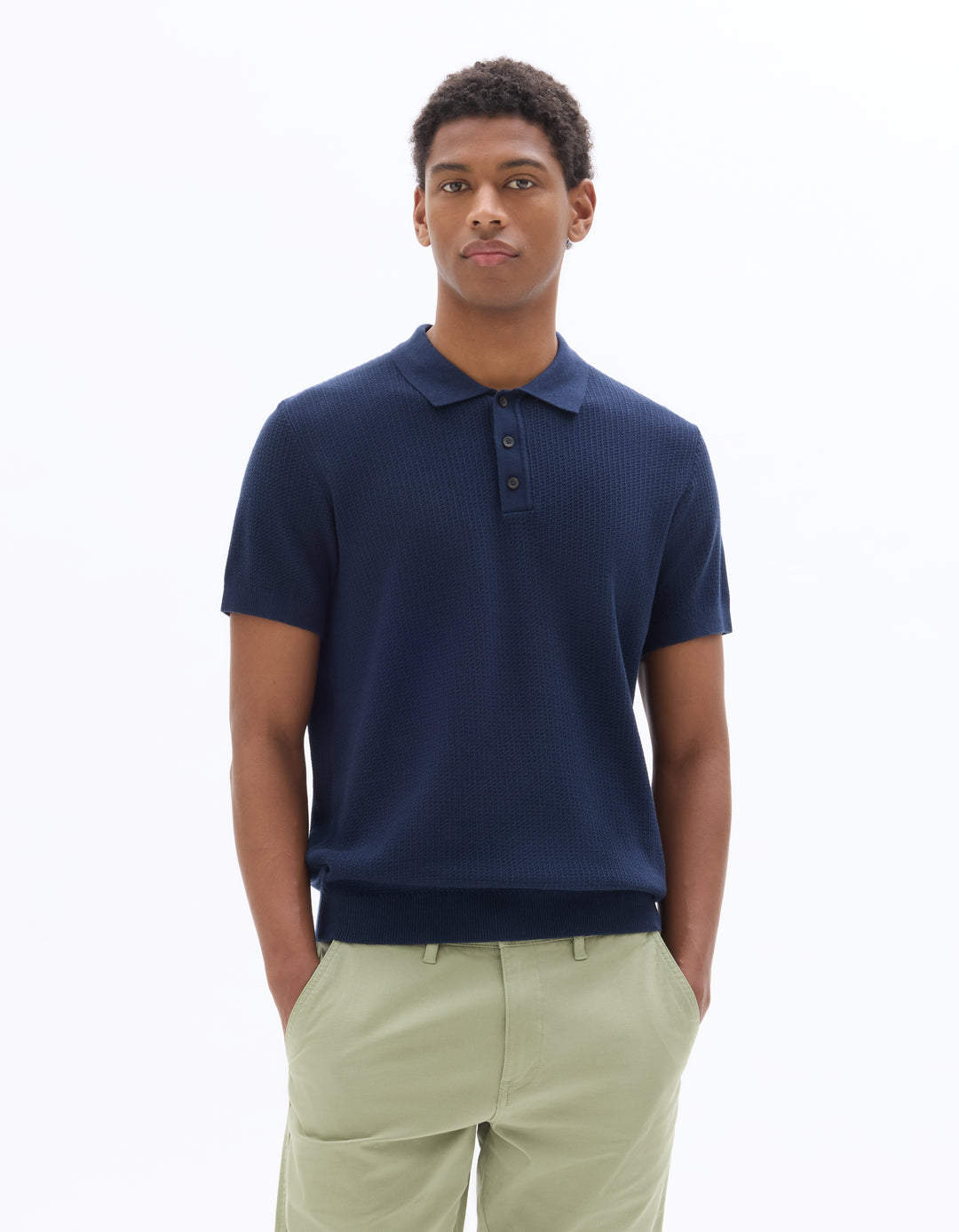 Men - Knitted - Polo Shirt - Short sleeves
