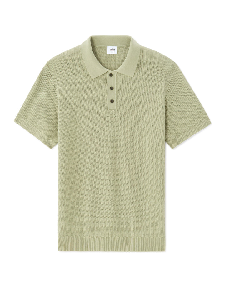 Men - Knitted - Polo Shirt - Short sleeves