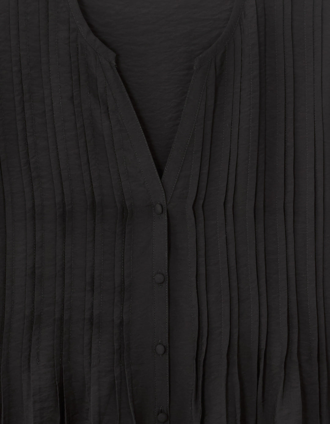 Ecru Pleated V-neck Blouse