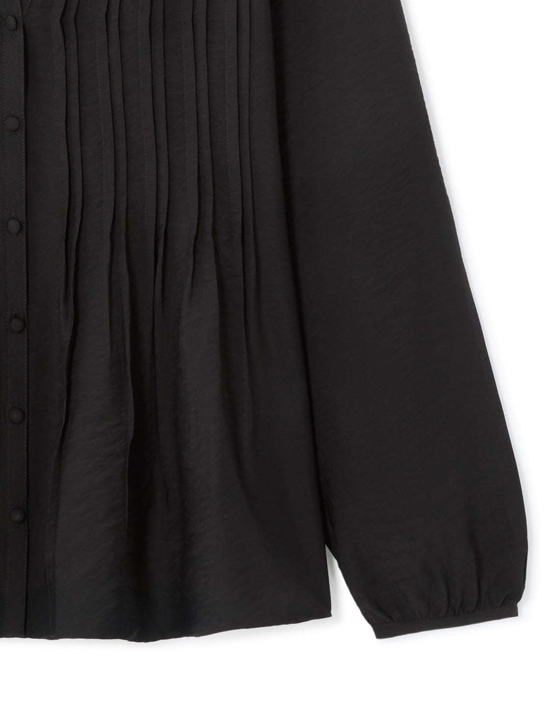 Ecru Pleated V-neck Blouse
