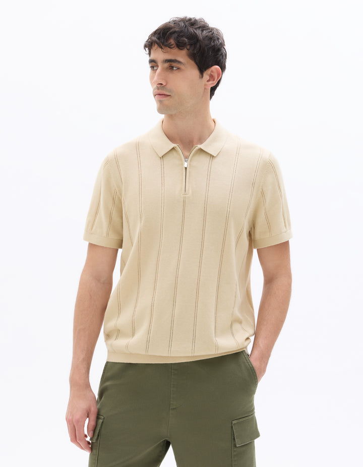 Men - Knitted - Polo Shirt - Short sleeves