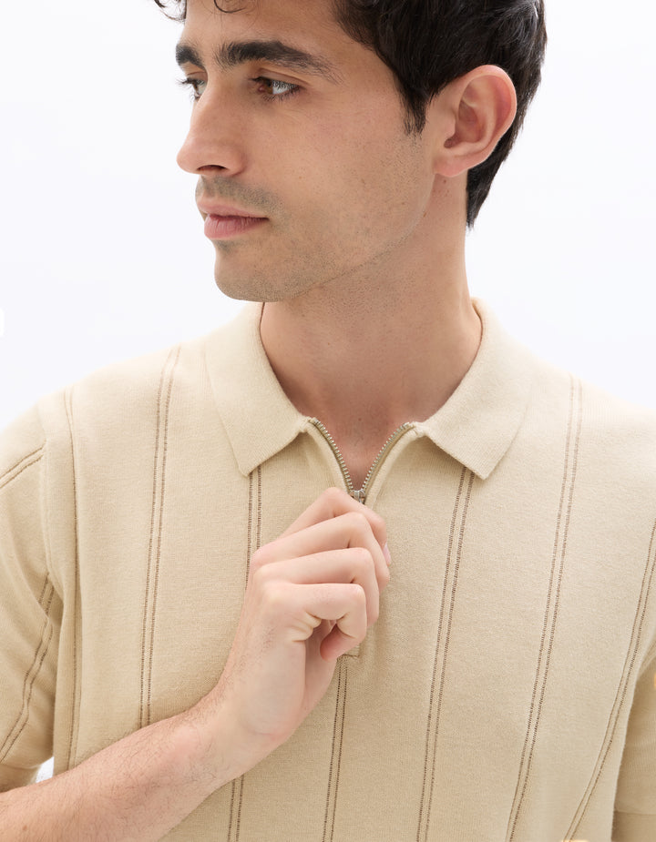 Men - Knitted - Polo Shirt - Short sleeves