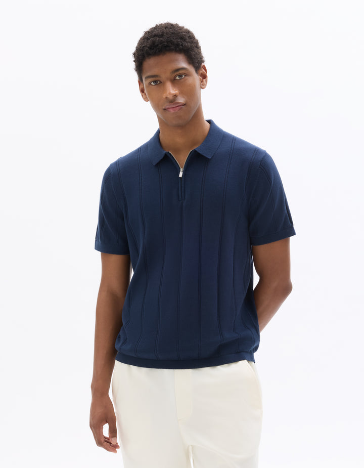 Men - Knitted - Polo Shirt - Short sleeves
