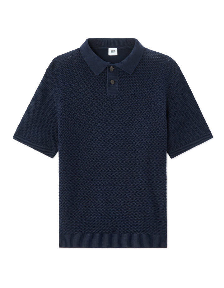 Men - Knitted - Polo Shirt - Short sleeves